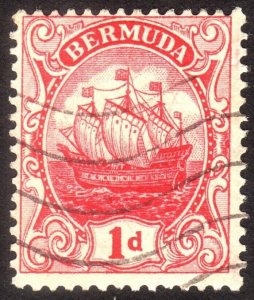 1919, Bermuda, 1p, Used, Caravel, Sc 42a