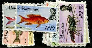 HERRICKSTAMP MAURITIUS Sc.# 339b-56b Mint NH Fish