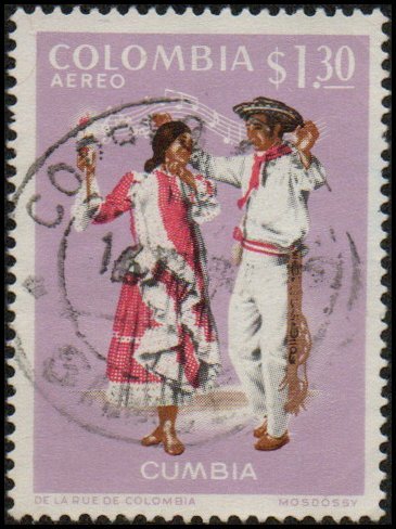 Colombia C537 - Used - 1.30p Cumbia Costumes (1971)