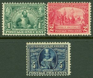 EDW1949SELL : USA 1907 Scott #328-30 Mint Never Hinged. Nice set. Catalog $440.