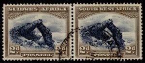 SOUTH WEST AFRICA GV SG76, 2d blue & brown, FINE USED. Cat £10. 