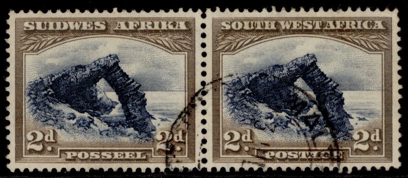 SOUTH WEST AFRICA GV SG76, 2d blue & brown, FINE USED. Cat £10.