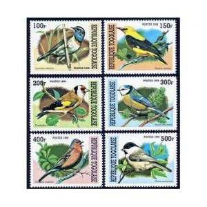 Togo 1882A-1882F, MNH. Birds 1999. Luscinia svecica, Olriolus oriolis, Carduelis