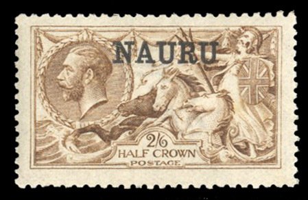 Nauru #13 Cat$80, 1916 2sh6p light brown, lightly hinged, signed Stolow