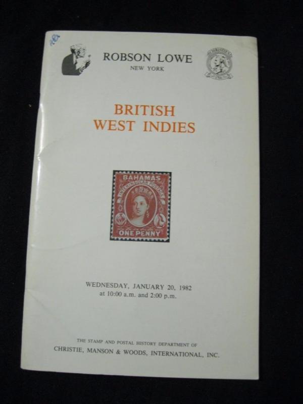 ROBSON LOWE AUCTION CATALOGUE 1982 BRITISH WEST INDIES