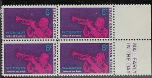 US#1372 6c W.C. Handy Mail Early  Block of 4 (MNH) CV $1.00