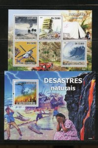 CLOSE-OUT SAO TOME NATURAL DISASTERS SHEET & S/S MINT NH