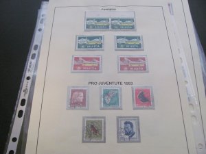 SWITZERLAND USED STAMPS & COVERS COLL. ON PAGES 1930-2005 $2K-$3K CAT. XF (191)