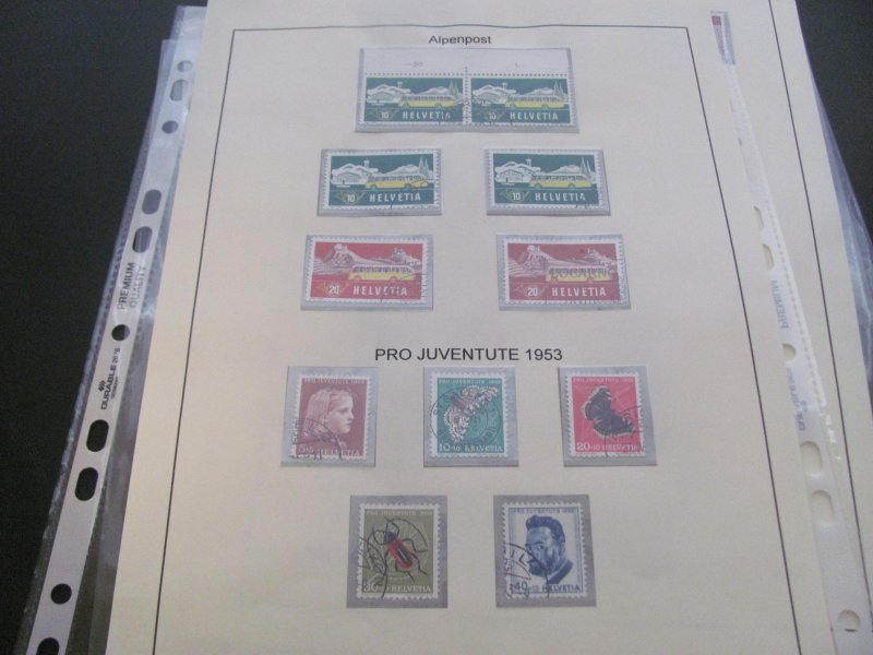 SWITZERLAND USED STAMPS & COVERS COLL. ON PAGES 1930-2005 $2K-$3K CAT. XF (191)