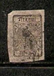 NEPAL 1881 GORKHA ½A USED IMPERF Single # 3168