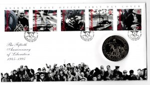 Guernsey 1995 Liberation Two Pound UNC Coin FDC WS38841