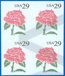 US Back of Book, 29¢ ATM TEST Rose (Dummy) Stamp Block of 4 (SK)