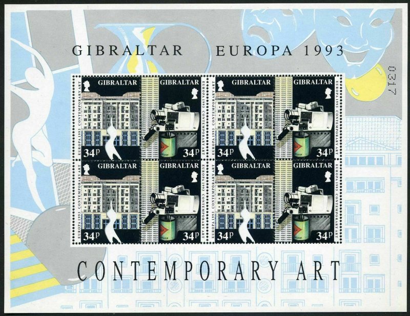 Gibraltar 626-629 sheets,MNH.Michel 654-657. EUROPE CEPT-1993.Contemporary Art.