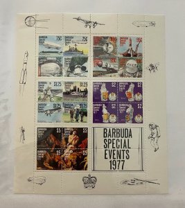 Souvenir Sheet Barbuda Scott #318-322,322e + 4 labels nh