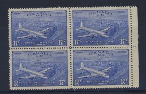4x Canada Air Mail Stamps;  Block of 4 #CE4 -17c MNH VF. Guide Value =  $56.00