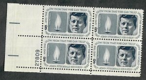 1246 John Kennedy MNH Plate Block - LL