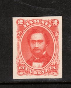 Hawaii #31P4 Very Fine Plate Proof On Card In Rose Vermillion