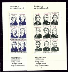 U.S. 2216-19 MNH 1986 U.S Presidents four sheets