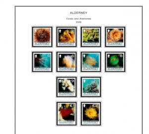 COLOR PRINTED ALDERNEY 1983-2018 STAMP ALBUM PAGES (80 illustrated pages)