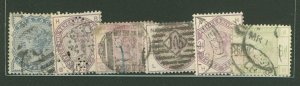 Great Britain #98-102/105 Used Multiple (Perfin)