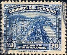 View of Guayaquil, Ecuador stamp SC#408A used