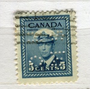 CANADA; 1942-48 early GVI issue OFFICIAL PERFIN issue fine used 5c. value