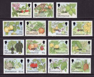 Montserrat-Sc#O141-O155-unused NH Official set-Fruit-2002-