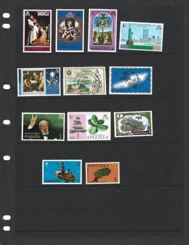 ANGUILLA Mint & Used Lot of 12 Different stamps 2017 SCV = $3.35