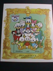 ​MALDIVES STAMP-1994 DONALD DUCK AND FAMILY-DISNEY CARTOON MNH S/S SHEET VF