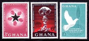 GHANA 115-117 World Without Bomb Peace Conf 1962 MNH