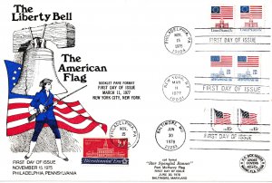 Ardee Combo FDC Flags 1546 1625 Ind Hall 1623 Capitol 1598 Ft McHenry  1975 +