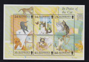 Alderney 1996 - Cats Miniature Sheet superb Unmounted mint NHM