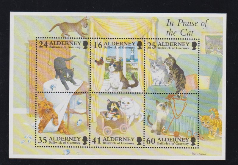 Alderney 1996 - Cats Miniature Sheet superb Unmounted mint NHM