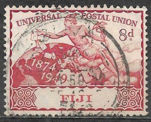 Fiji 1949 Used Stamp 75th Anniversary Universal Postal Union UPU 8d 