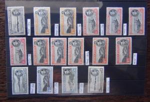 Ascension 1938 - 53 to 1s with perforation varieties MM