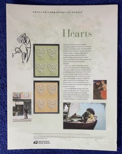 USPS Commemorative Panel CP816, 42c & 59c Wedding Hearts, Sct#4271-2, Unopened!