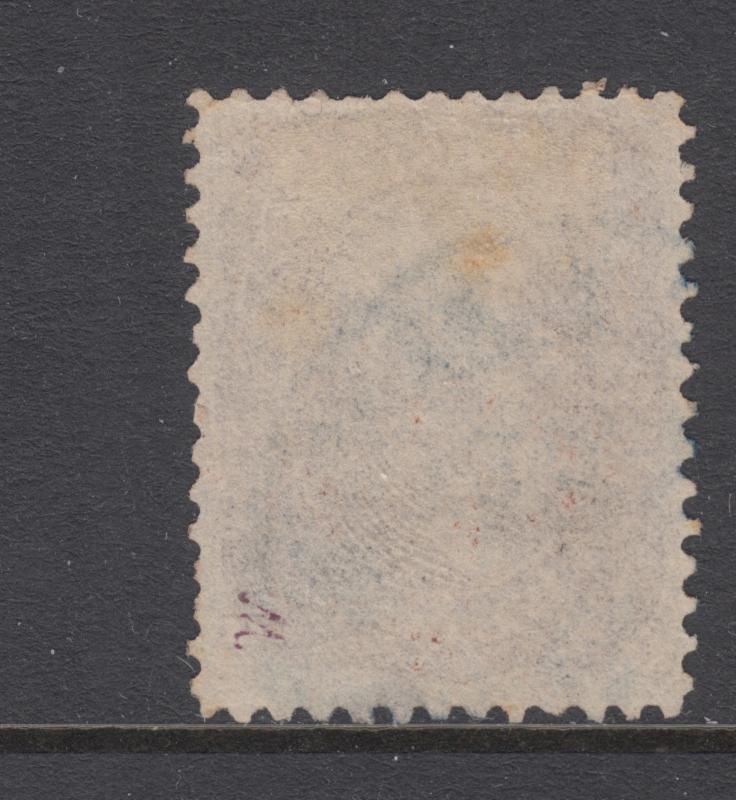 US Sc 75 used 1862 5c red brown Jefferson, blue CDS cancel sound & well centered