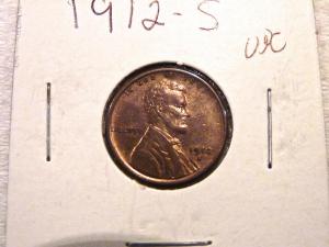 1912-S Lincoln Cent Very Choice Almost Uncirculated