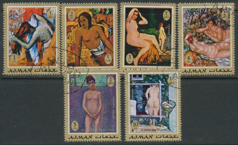Ajman canceled set, Paintings