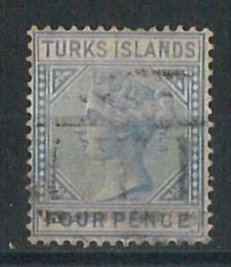 70631 -  TURKS ISLAND - STAMP : Stanley Gibbons #  50 -  USED: MUTE T postmark 