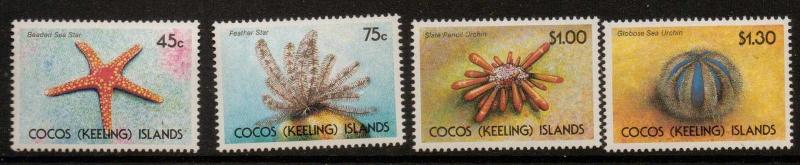 COCOS (KEELING) ISLANDS SG240/3 1991 STARFISH MNH 