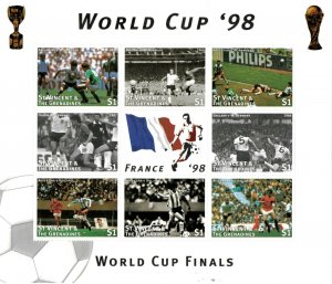 St. Vincent 1997 SC# 2462 World Cup Finals, Soccer - Sheet of 8 Stamps - MNH