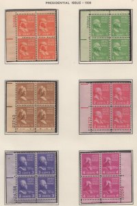 Scott 803 - 834 - Prexies. Plate Numbered Blocks Of 4.  MNH. OG.  #02 803pb4a