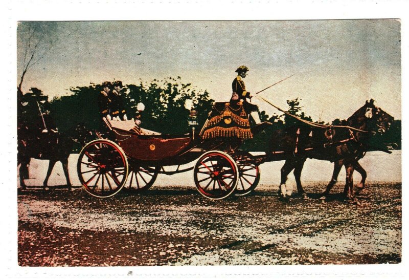 JAPAN Postcard Emperor Hirohito Horse Carriage Shōwa 昭和 {samwells}PC102