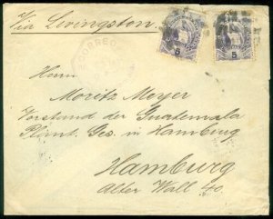 GUATEMALA : 1891 cover to Germany with nice markings. 
