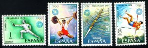 Spain Scott 1725-1728 MNH**  Munich Olympic stamp set 1972