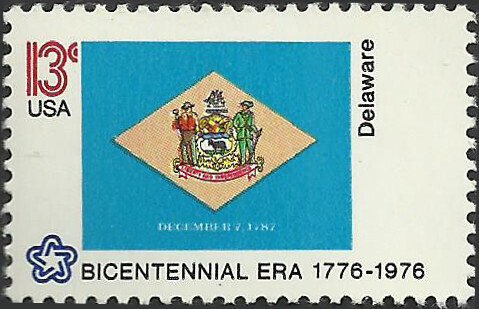 # 1633 MINT NEVER HINGED ( MNH ) STATE FLAG DELAWARE