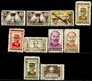 VIET NAM DR Sc#1L2//1L25 1945-46 VIET NAM Overprints Mint NGAI