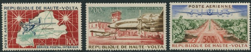 Upper Volta C1-3 Airmail, Set of 3 Mint NH OG VF