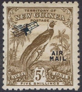 NEW GUINEA 1931 DATED BIRD AIRMAIL 5/-